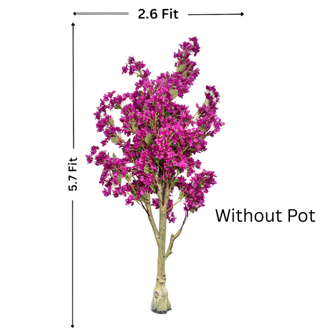 Garden Gyani Artificial Bougainvillea Tree – 5.7 Feet Tall | Faux Flowering Tree with Pink Blooms for Home, Balcony & Office Décor | Indoor Outdoor UV Resistant Decorative Plant Without Pot