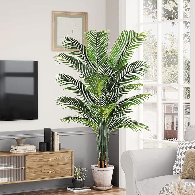 Garden Gyani Areca Palm X2 – 150 cm Tall Artificial Plant Without Pot | Lifelike Faux Tropical Greenery for Home & Office