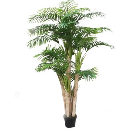 Garden Gyani Areca Palm X5 – 220 cm Tall Artificial Plant Without Pot | Lifelike Faux Tropical Greenery for Home & Office