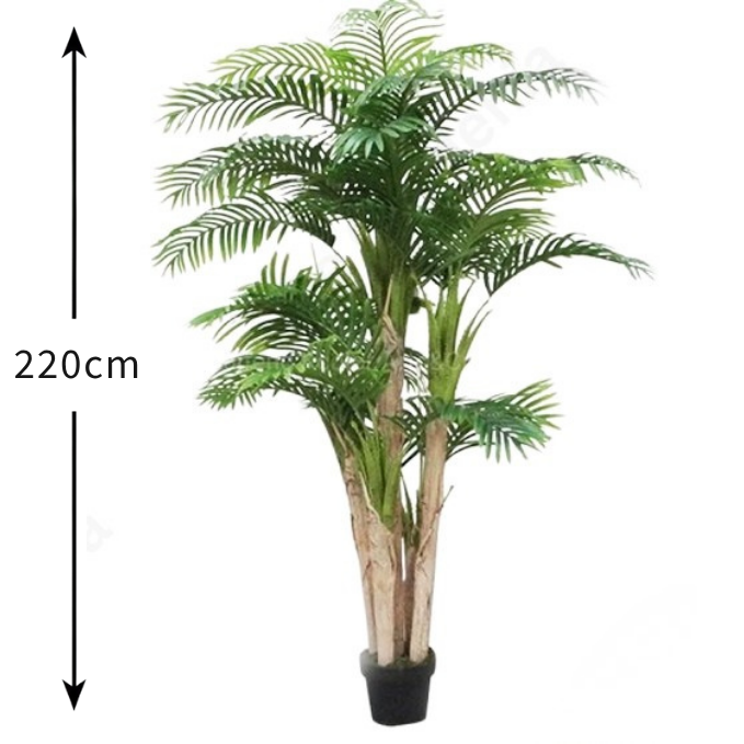 Garden Gyani Areca Palm X5 – 220 cm Tall Artificial Plant Without Pot | Lifelike Faux Tropical Greenery for Home & Office