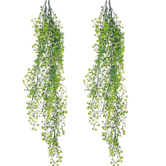 Garden Gyani Artificial Hanging Plant Vine | Decorative Trailing Green Leaves | Indoor Outdoor Hanging Decor (Plastic)