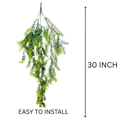 Garden Gyani Artificial Hanging Plant with Basket – Realistic Green Leaves & Creepers for Home, Living Room & Wall Decoration
