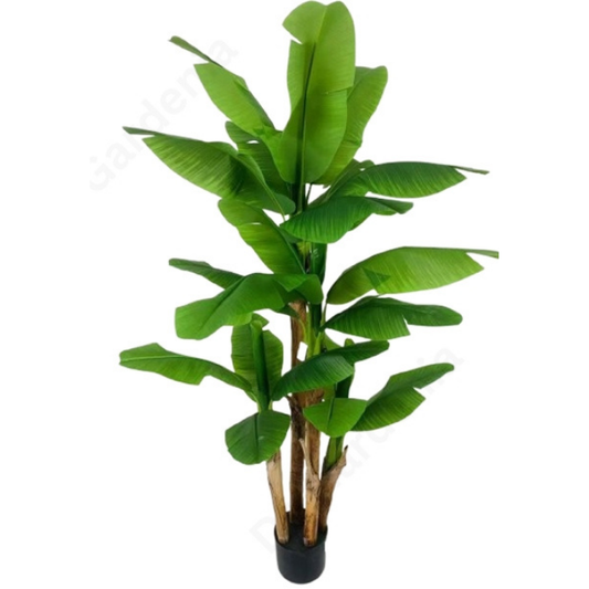 Garden Gyani Banana Plant X3 – 220 cm Tall Artificial Plant Without Pot | Lifelike Faux Tropical Greenery for Home & Office