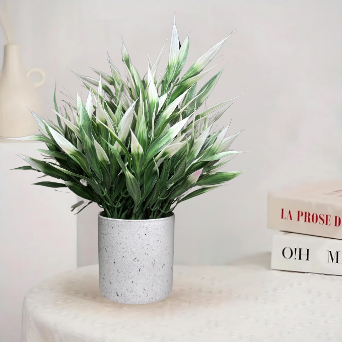 Garden Gyani Artificial Rubber Plant – Small Faux Potted Plant for Tabletop, Home, Bathroom & Office Décor | Indoor Decorative Greenery