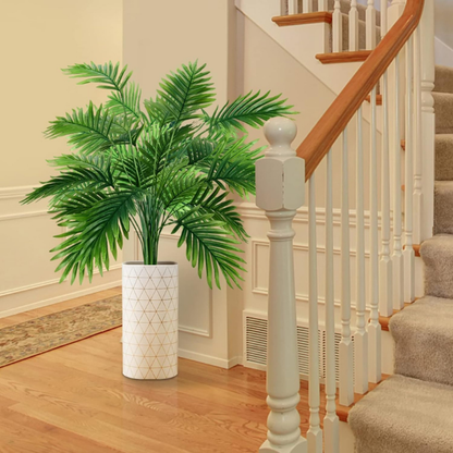 Garden Gyani Artificial Areca Palm Tree – 110 cm Tall Faux Tropical Plant with 18 Leaves | UV Resistant Indoor & Outdoor Plant with Pot | Realistic Home, Office & Balcony Decor
