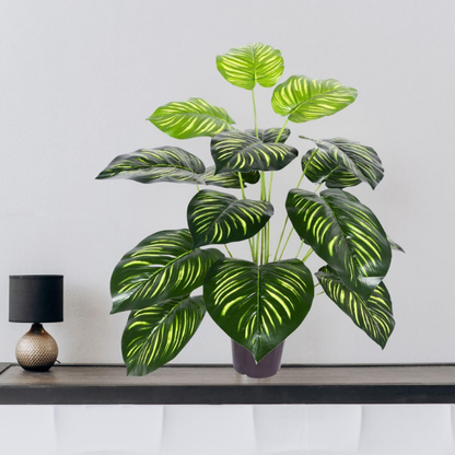 Garden Gyani Large Artificial Tree – 63 cm Tall Potted Floor Plant with Dual-Shade Big Leaves | Decorative Faux Tree for Home, Office & Indoor Garden (12 Leaves)
