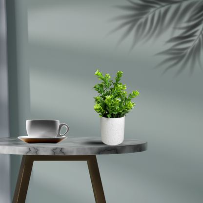 Garden Gyani Artificial Rubber Plant – Small Faux Potted Plant for Tabletop, Home, Bathroom & Office Décor | Indoor Decorative Greenery