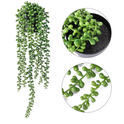 Artificial Hanging Creeper Plant – Decorative Faux Trailing Vine with Pot