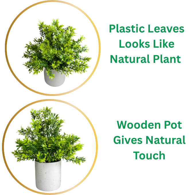 Garden Gyani Artificial Rubber Plant – Small Faux Potted Plant for Tabletop, Home, Bathroom & Office Décor | Indoor Decorative Greenery
