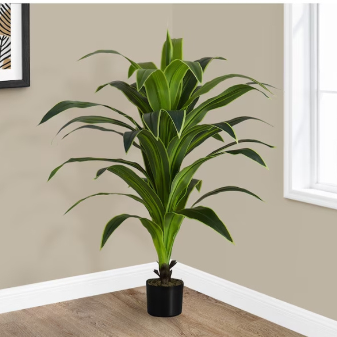 Garden Gyani 120CM Artificial Dracaena Green Plant (Without Pot) – Tall Lifelike Decorative Plant for Home, Office & Indoor Décor