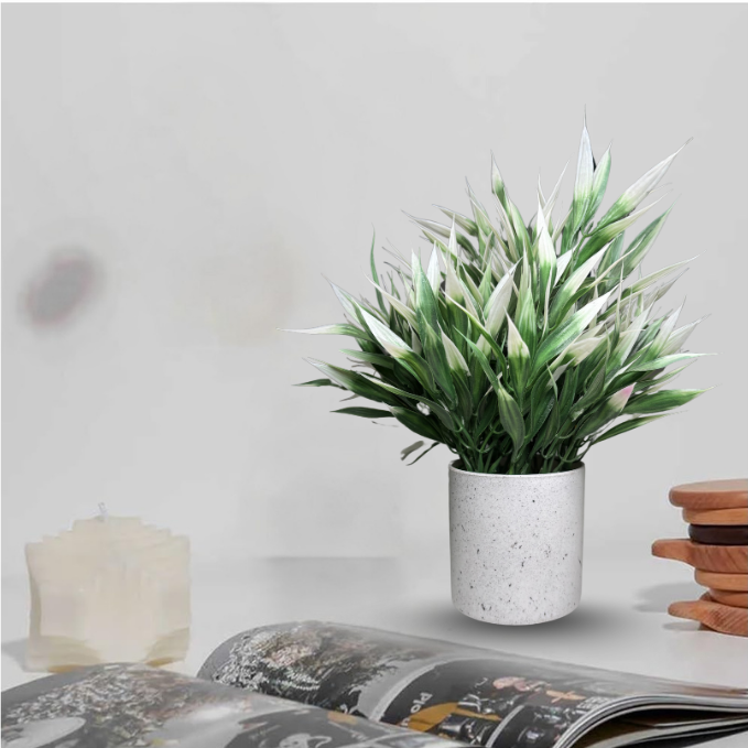 Garden Gyani Artificial Rubber Plant – Small Faux Potted Plant for Tabletop, Home, Bathroom & Office Décor | Indoor Decorative Greenery