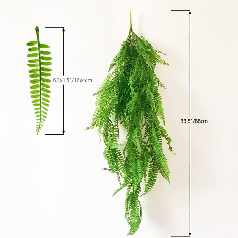 Garden Gyani Artificial Hanging Fern Vine – Pack of 4 Faux Ivy Leaf Strands for Indoor & Outdoor Greenery Decor | Balcony, Garden, Living Room & Bedroom Decoration