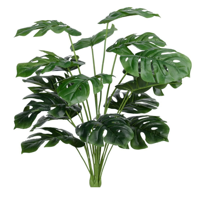 Garden Gyani Artificial Money Plant – 55 cm Tall Faux Monstera Palm Leaves | Without Pot | Lifelike Green Decorative Plant for Home & Office Interiors