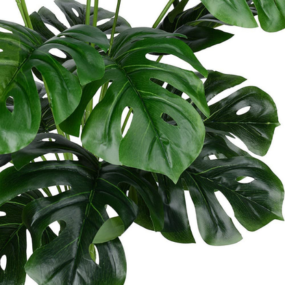 Garden Gyani Artificial Money Plant – 55 cm Tall Faux Monstera Palm Leaves | Without Pot | Lifelike Green Decorative Plant for Home & Office Interiors