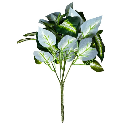 Artificial Variegated Foliage Shrub – Decorative Faux Leaf Bush for Planters & Home Decor