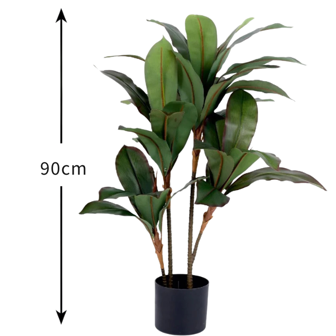 Garden Gyani 90CM Artificial Red-Green Dracaena Plant with Pot (X4 Stems) – Lifelike Decorative Plant for Home, Office & Indoor Décor