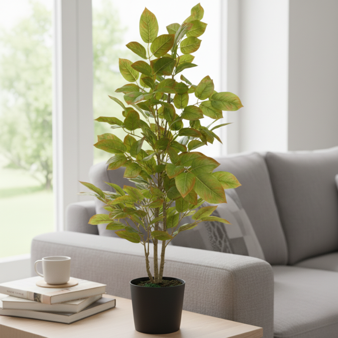 Garden Gyani Redmachira Leaves Mix – 60 cm Tall Artificial Plant | Lifelike Faux Indoor & Outdoor Décor Without Pot