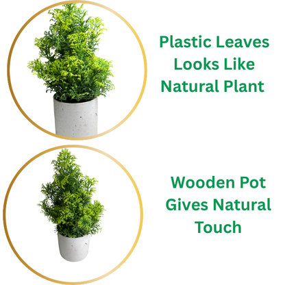 Garden Gyani Artificial Rubber Plant – Small Faux Potted Plant for Tabletop, Home, Bathroom & Office Décor | Indoor Decorative Greenery