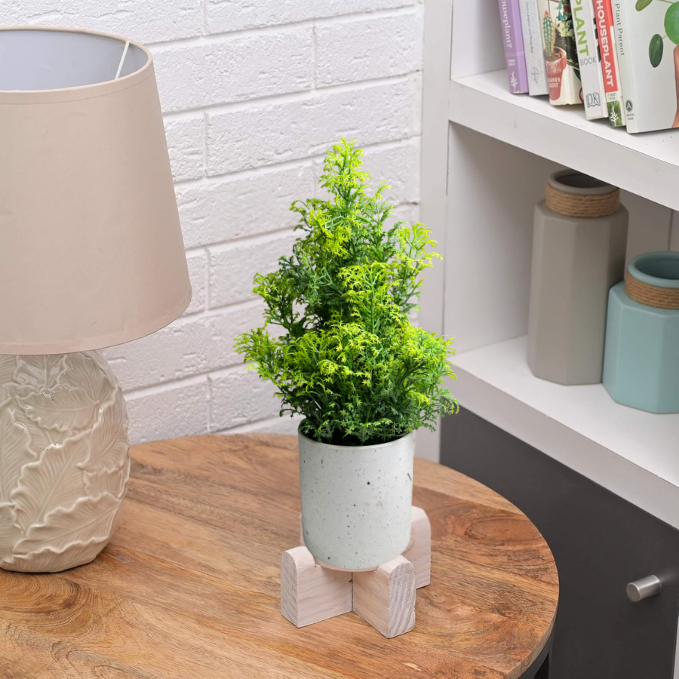 Garden Gyani Artificial Rubber Plant – Small Faux Potted Plant for Tabletop, Home, Bathroom & Office Décor | Indoor Decorative Greenery