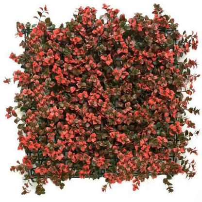 Garden Gyani Artificial Vertical Garden Panel 50×50 cm | Red & Green Foliage Wall Decor | Indoor Outdoor Decorative Panel