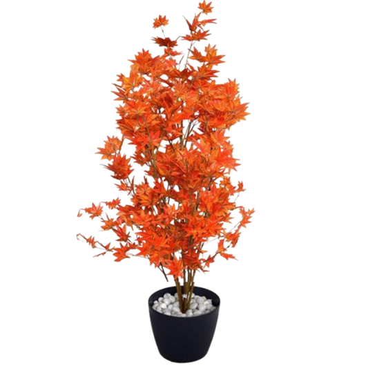 Garden Gyani 150CM Artificial Japanese Maple Orange (Without Pot) – Lifelike Decorative Tree for Home, Office & Indoor Décor