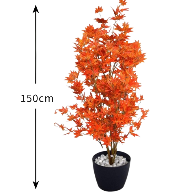 Garden Gyani 150CM Artificial Japanese Maple Orange (Without Pot) – Lifelike Decorative Tree for Home, Office & Indoor Décor
