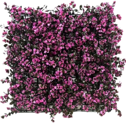 Garden Gyani Artificial Vertical Garden Panel 50×50 cm | Pink Flower Green Wall Decor | Indoor Outdoor Foliage Panel