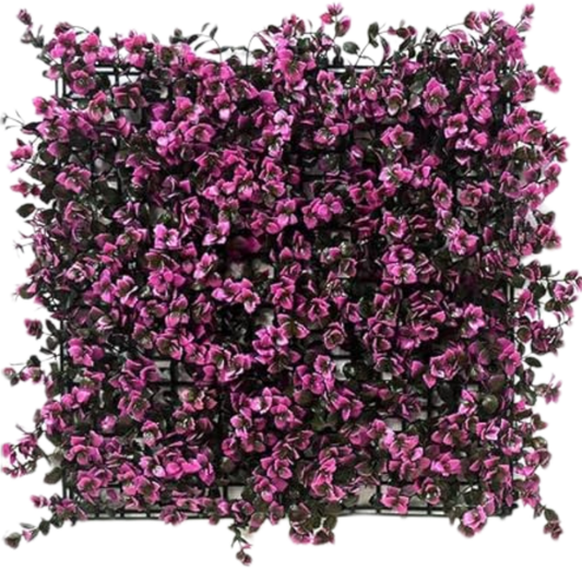 Garden Gyani Artificial Vertical Garden Panel 50×50 cm | Pink Flower Green Wall Decor | Indoor Outdoor Foliage Panel