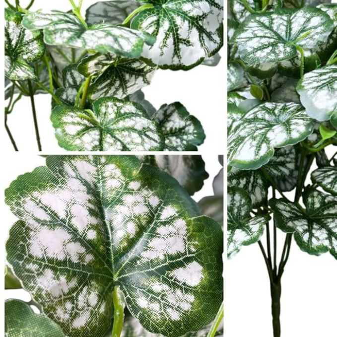 Artificial Silver Green Foliage Shrub – Decorative Faux Leaf Bush for Planters & Home Decor