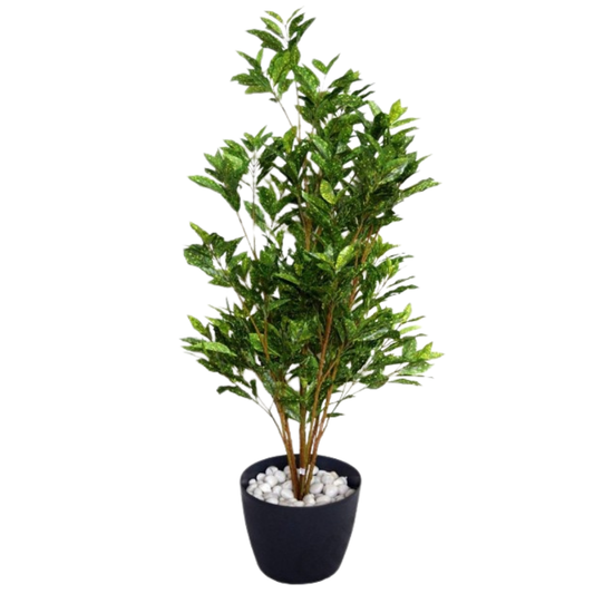 Garden Gyani Artificial Variegated Green Plant 150cm with Pot – Decorative Indoor Tall Floor Plant