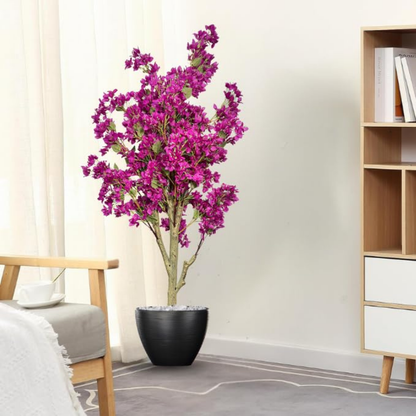 Artificial Bougainvillea Tree 5.7 Feet – Purple Decorative Faux Flower Tree