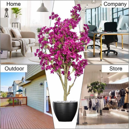 Artificial Bougainvillea Tree 5.7 Feet – Purple Decorative Faux Flower Tree