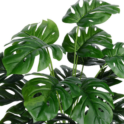 Garden Gyani Artificial Money Plant – 55 cm Tall Without Pot | Faux Green Monstera with Palm Leaves | Silk-Like Tropical Decorative Plant for Home & Office