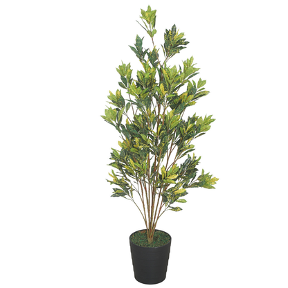 Garden Gyani Artificial Croton Plant 150cm with Pot – Decorative Indoor Variegated Floor Plant