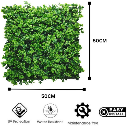 Garden Gyani Artificial Vertical Garden Panel 50×50 cm | Classic Green Boxwood Wall Decor | UV Protected Indoor Outdoor Panel