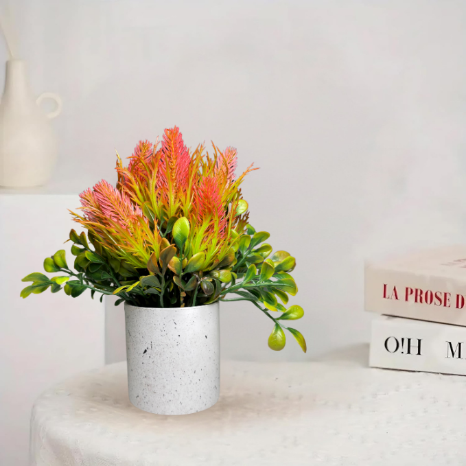 Garden Gyani Artificial Rubber Plant – Small Faux Potted Plant for Tabletop, Home, Bathroom & Office Décor | Indoor Decorative Greenery