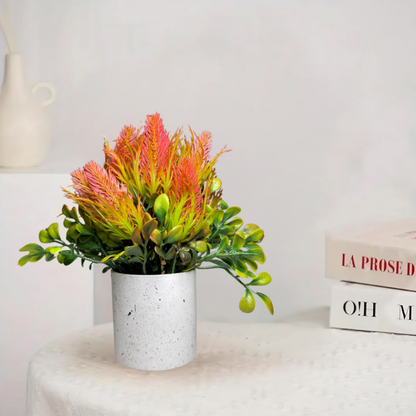 Garden Gyani Artificial Rubber Plant – Small Faux Potted Plant for Tabletop, Home, Bathroom & Office Décor | Indoor Decorative Greenery