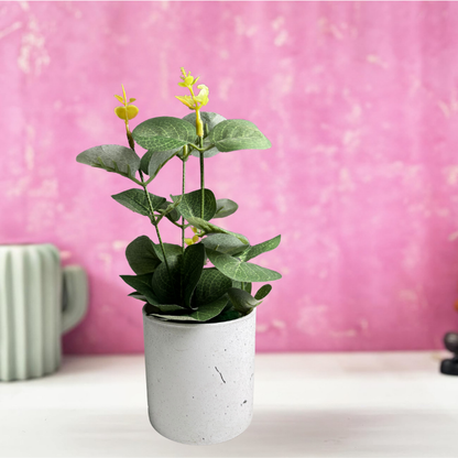 Garden Gyani Artificial Rubber Plant – Small Faux Potted Plant for Tabletop, Home, Bathroom & Office Décor | Indoor Decorative Greenery