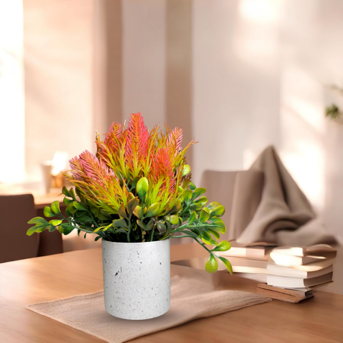 Garden Gyani Artificial Rubber Plant – Small Faux Potted Plant for Tabletop, Home, Bathroom & Office Décor | Indoor Decorative Greenery