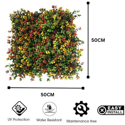 Garden Gyani 50x50 cm Artificial Greenery Wall Panel – Lush Faux Vertical Garden Mat for Wall, Balcony & Home Décor