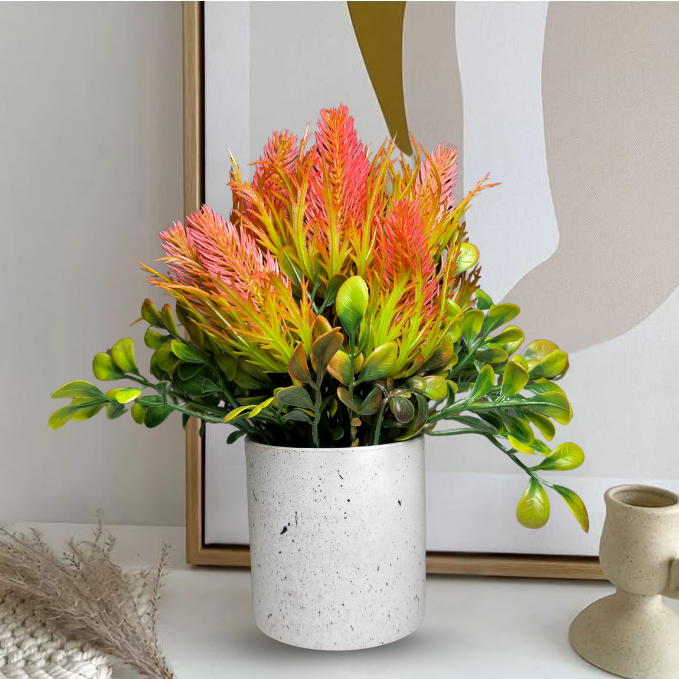 Garden Gyani Artificial Rubber Plant – Small Faux Potted Plant for Tabletop, Home, Bathroom & Office Décor | Indoor Decorative Greenery