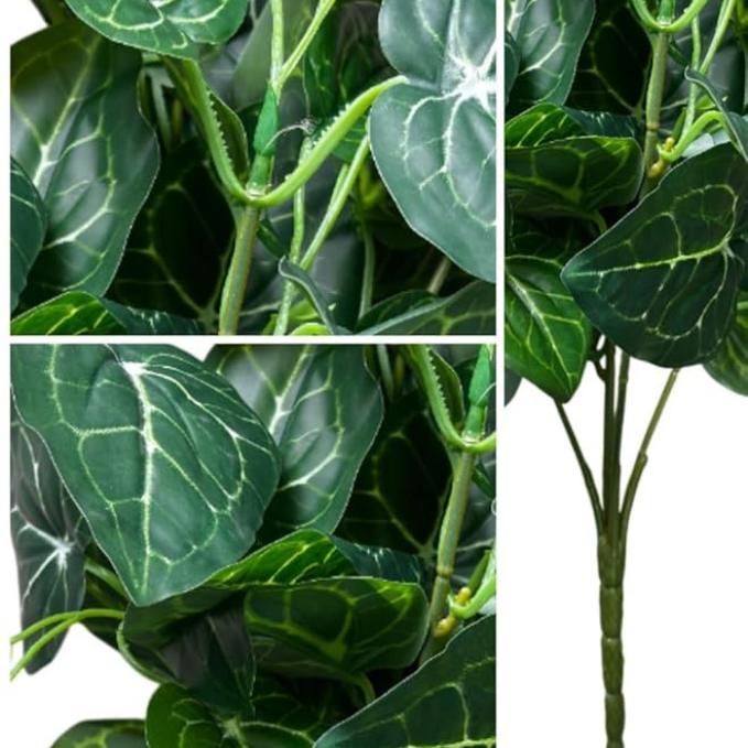 Artificial Dark Green Foliage Shrub – Decorative Faux Leaf Bush for Planters & Home Decor
