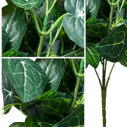 Artificial Dark Green Foliage Shrub – Decorative Faux Leaf Bush for Planters & Home Decor
