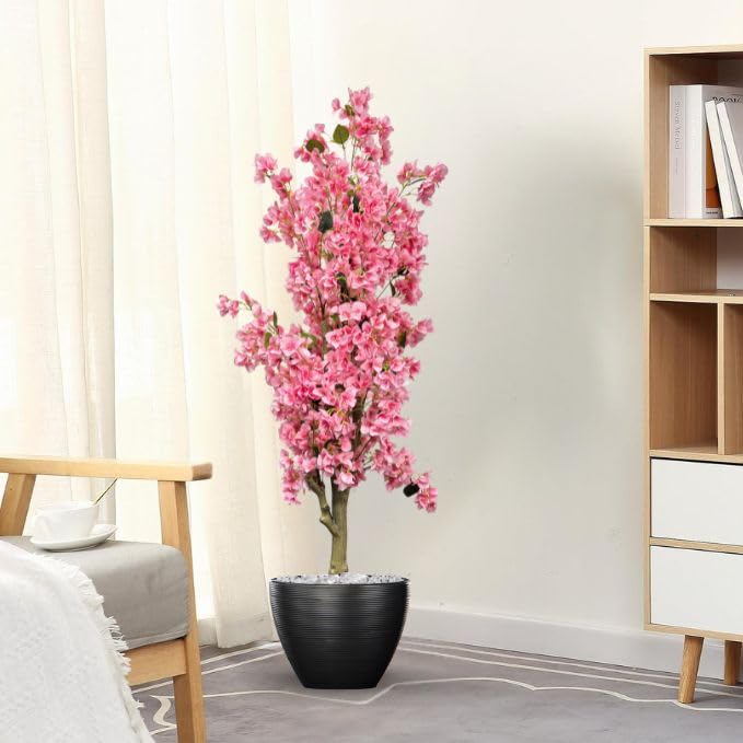 Garden Gyani Artificial Bougainvillea Tree – 5.7 Feet Tall | Faux Flowering Tree with Pink Blooms for Home, Balcony & Office Décor | Indoor Outdoor UV Resistant Decorative Plant Without Pot