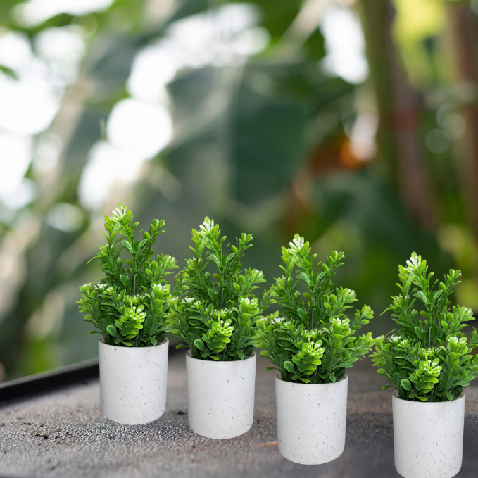 Garden Gyani Artificial Rubber Plant – Small Faux Potted Plant for Tabletop, Home, Bathroom & Office Décor | Indoor Decorative Greenery