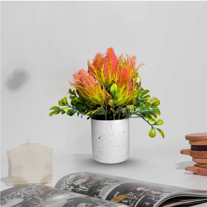 Garden Gyani Artificial Rubber Plant – Small Faux Potted Plant for Tabletop, Home, Bathroom & Office Décor | Indoor Decorative Greenery