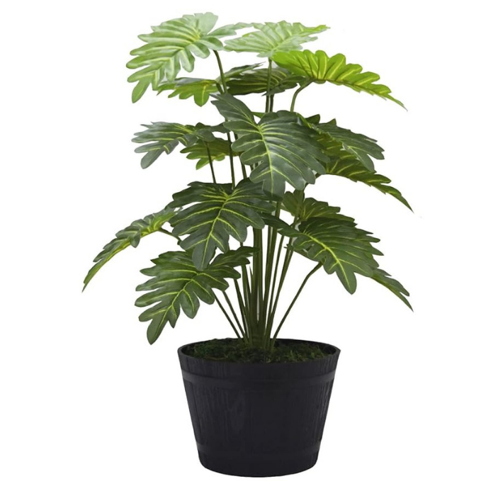 Garden Gyani Artificial Miniature PVC Silk Plant – 70 cm Tall, 18 Big Leaves, Without Pot | Realistic Green Decorative Faux Plant for Home & Office Décor