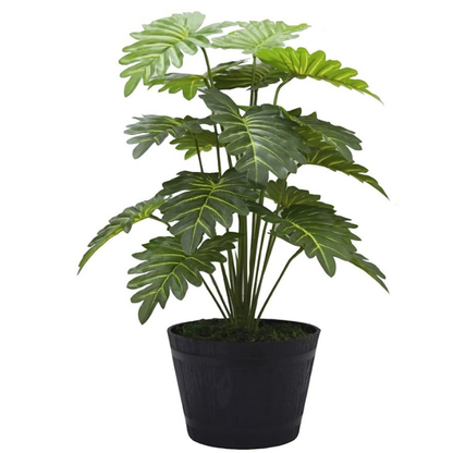 Garden Gyani Artificial Miniature PVC Silk Plant – 70 cm Tall, 18 Big Leaves, Without Pot | Realistic Green Decorative Faux Plant for Home & Office Décor