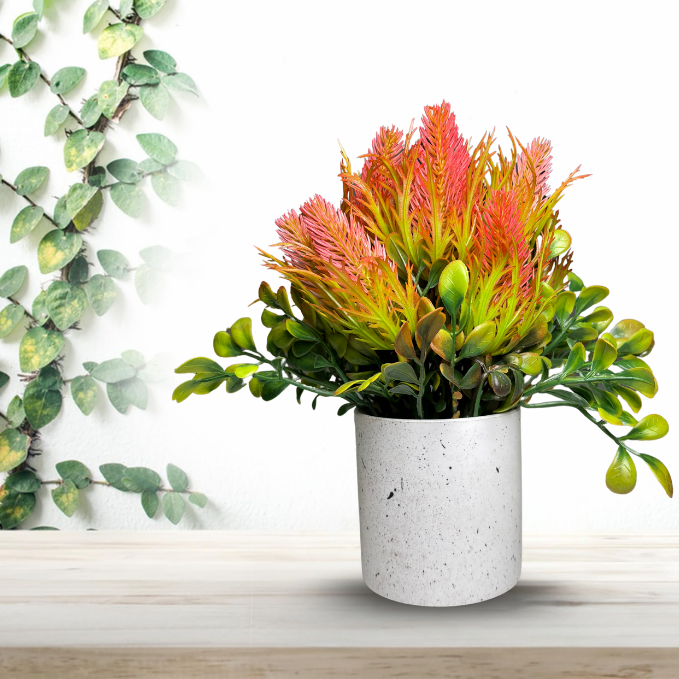 Garden Gyani Artificial Rubber Plant – Small Faux Potted Plant for Tabletop, Home, Bathroom & Office Décor | Indoor Decorative Greenery