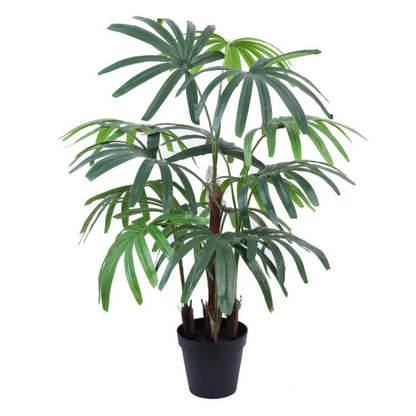 Garden Gyani Artificial Fan Palm Plant 100cm with Pot – Decorative Indoor Tropical Floor Plant